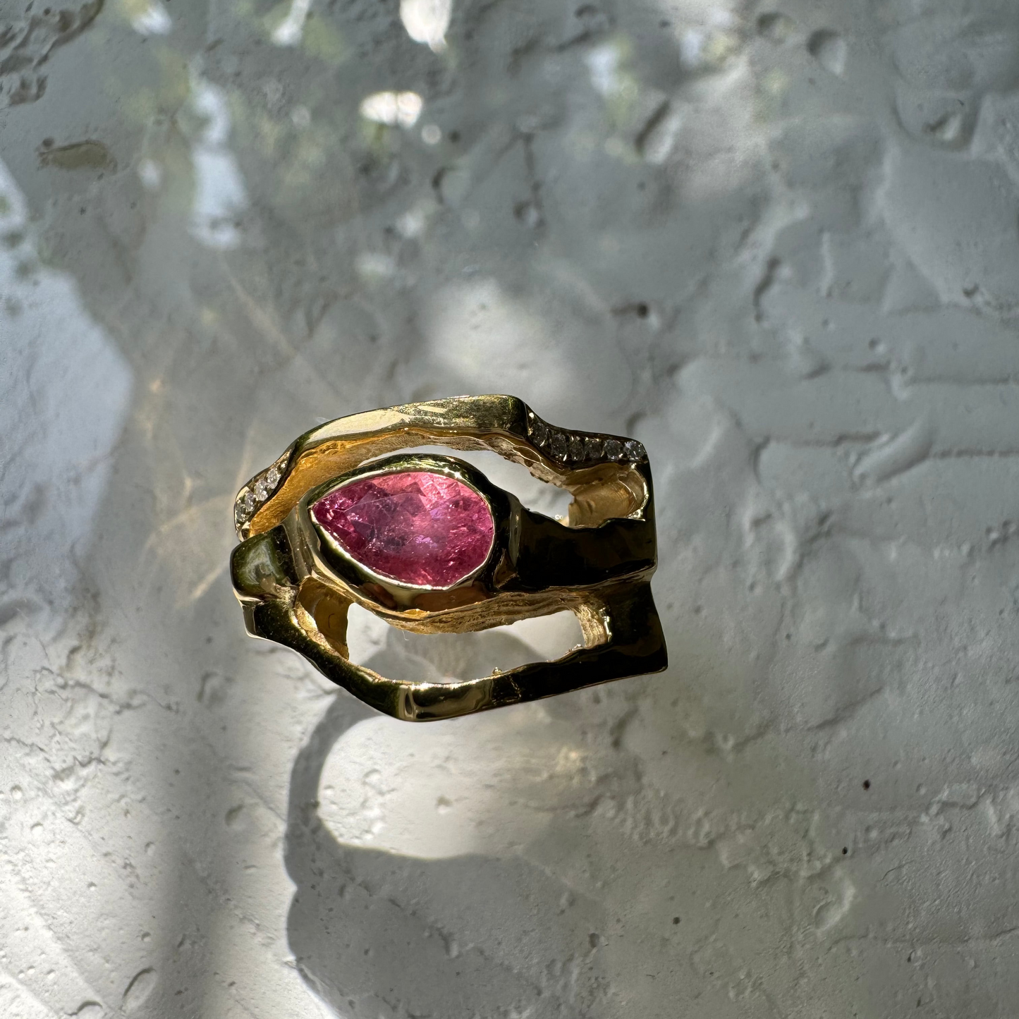PINK PEAR TOURMALINE & MOISSANITES