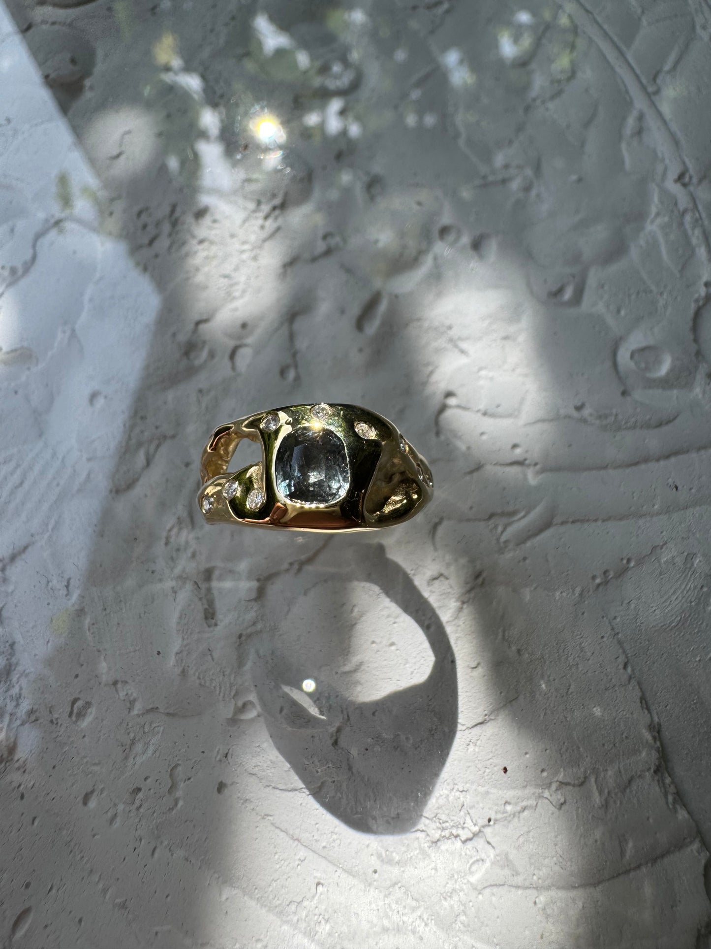 GREY CUSHION SPINEL & MOISSANITES