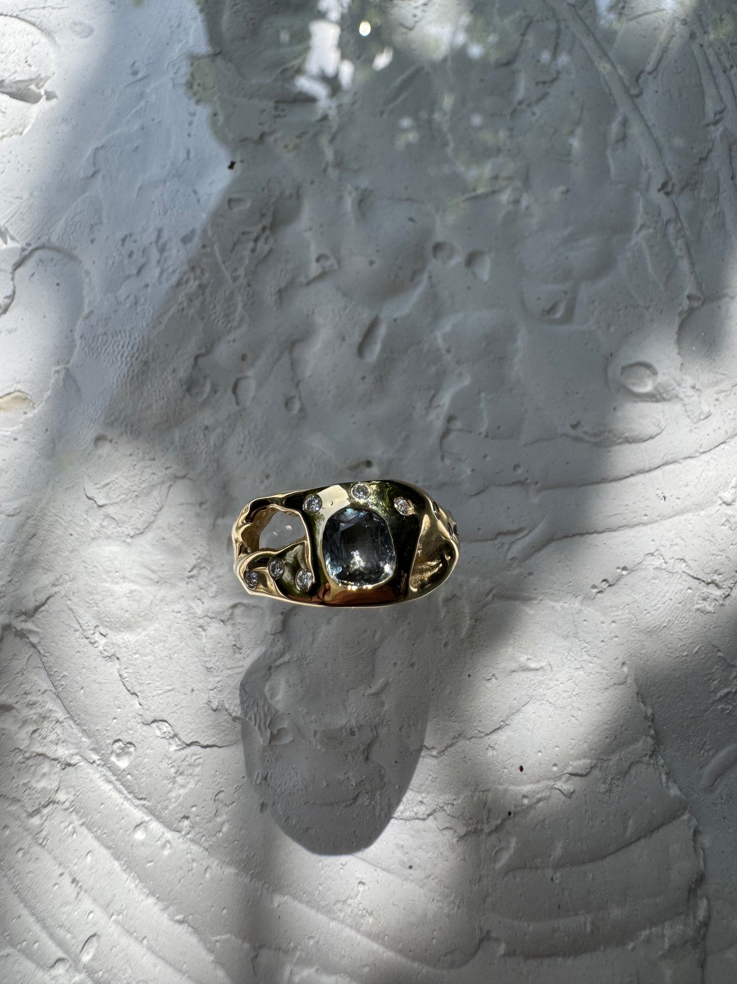 GREY CUSHION SPINEL & MOISSANITES
