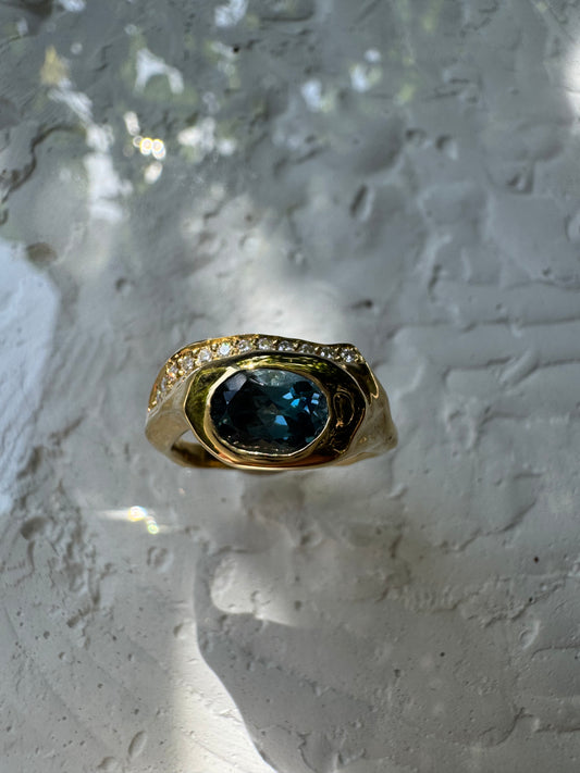 BLUE TOPAZ & MOISSANITES