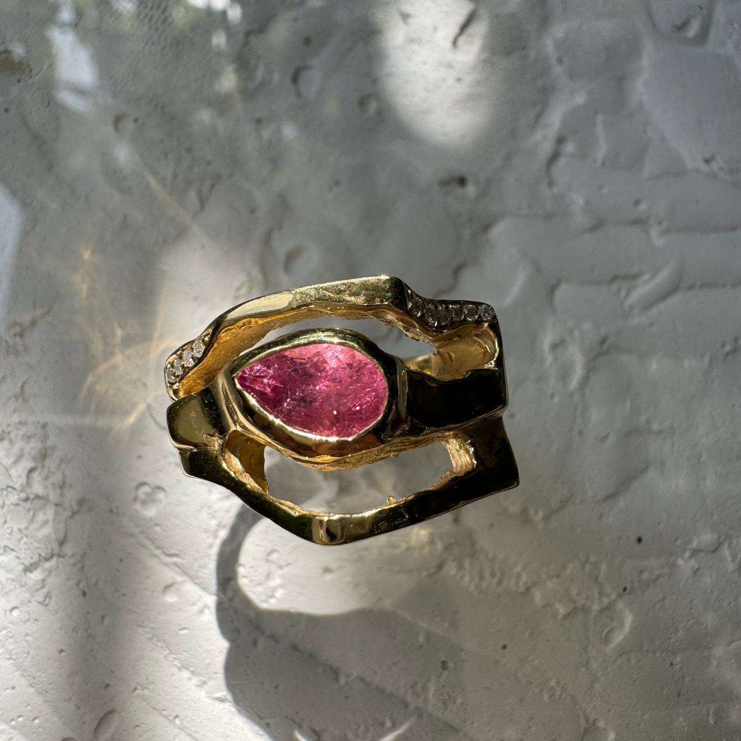 PINK PEAR TOURMALINE & MOISSANITES