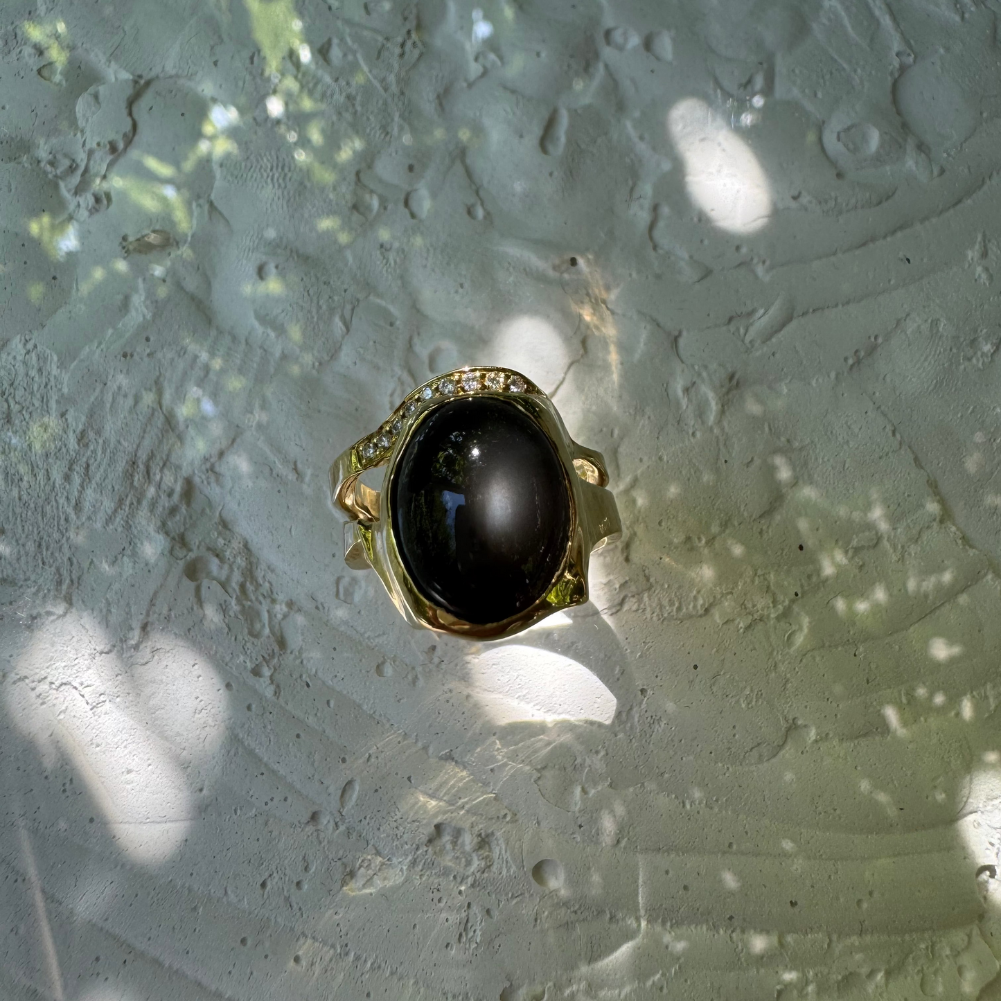 BLACK MOONSTONE & MOISSANITES