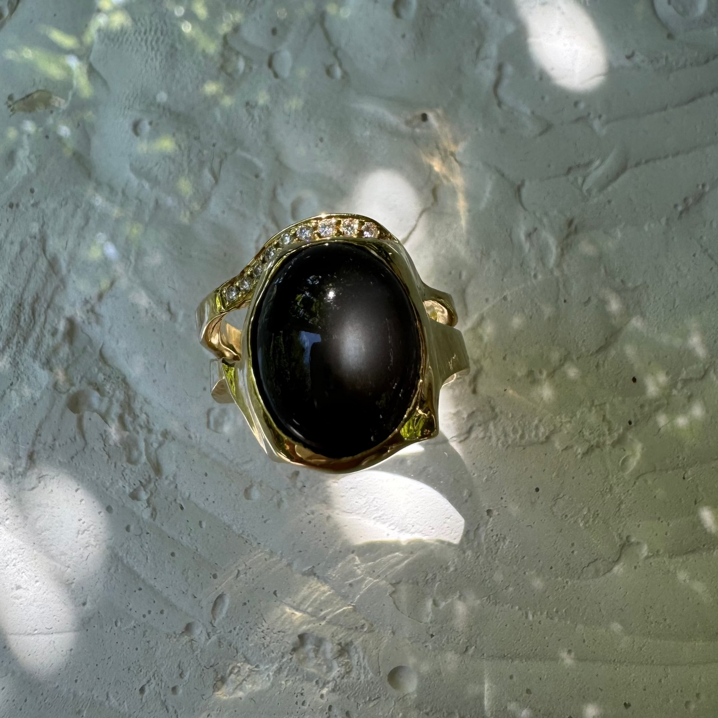 BLACK MOONSTONE & MOISSANITES