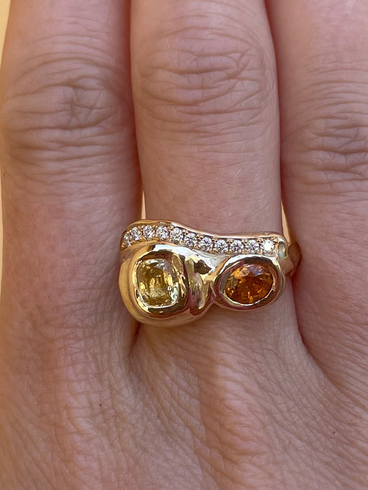 SAPPHIRE / SPESSARTITE / DIAMONDS